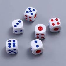 16mm White Dice – Pack of 9 Standard Six-Sided Game Dice