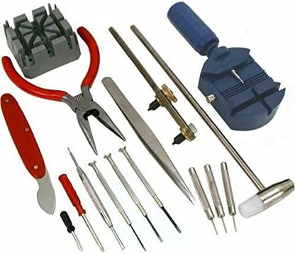16-Piece Watch Repair Tool Kit – Battery Replacement, Link Removal & Strap Adjustment