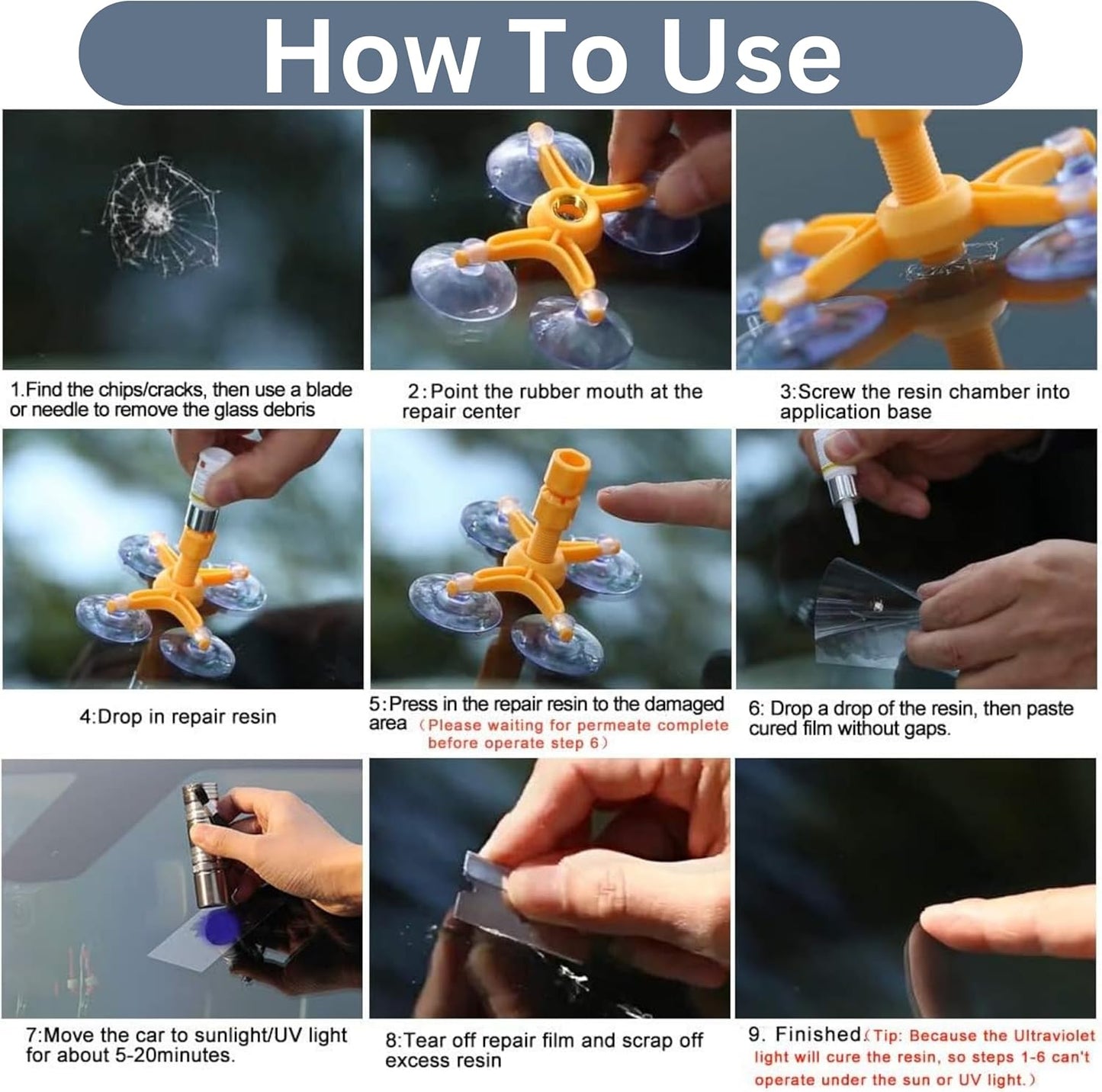 Car Windscreen Repair Kit – Fix Chips, Cracks & Bullseye Damage with Ease