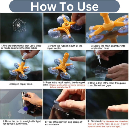 Car Windscreen Repair Kit – Fix Chips, Cracks & Bullseye Damage with Ease